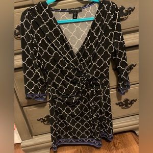 Size small White House Black Market black and blue dress
